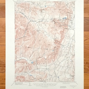 Antique Kaaterskill, New York 1892 US Geological Survey Topographic Map – Catskills, Hudson Valley, Greene, Ulster County Saugerties Elka NY