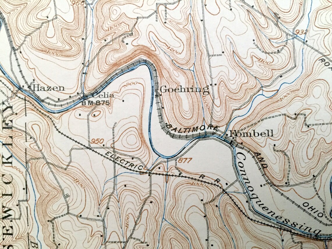 Antique Zelienople Pennsylvania 1910 US Geological Survey Etsy