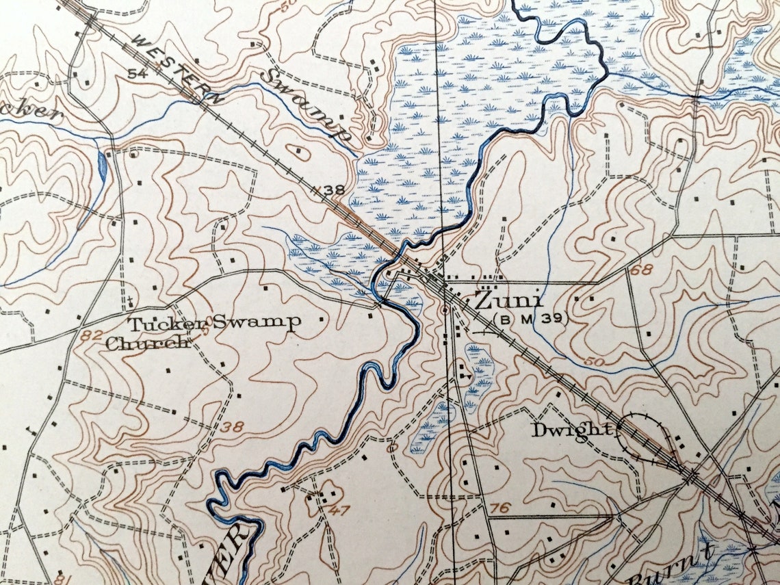 Antique Ivor Virginia 1920 US Geological Survey Topographic Etsy