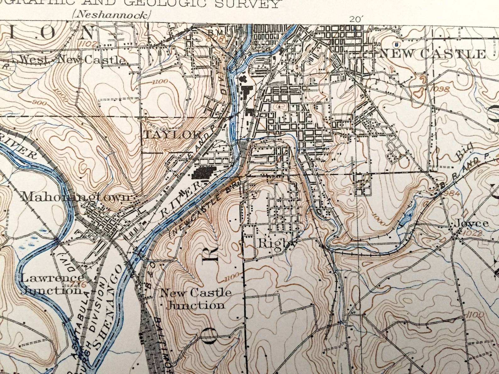 Antique New Castle Pennsylvania 1904 US Geological Survey Etsy