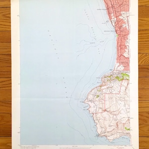 Antica mappa topografica del 1951 del Geological Survey degli Stati Uniti a Redondo Beach, California – Contea di Los Angeles, San Pedro, Torrance, Hermosa, Clifton, CA