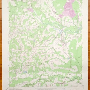 Ancienne carte topographique du comté de Harnett, Caroline du Nord, 1956 US Geological Survey - Bunnlevel, Senter, Harnet, Linden, Fonville, Walkertown