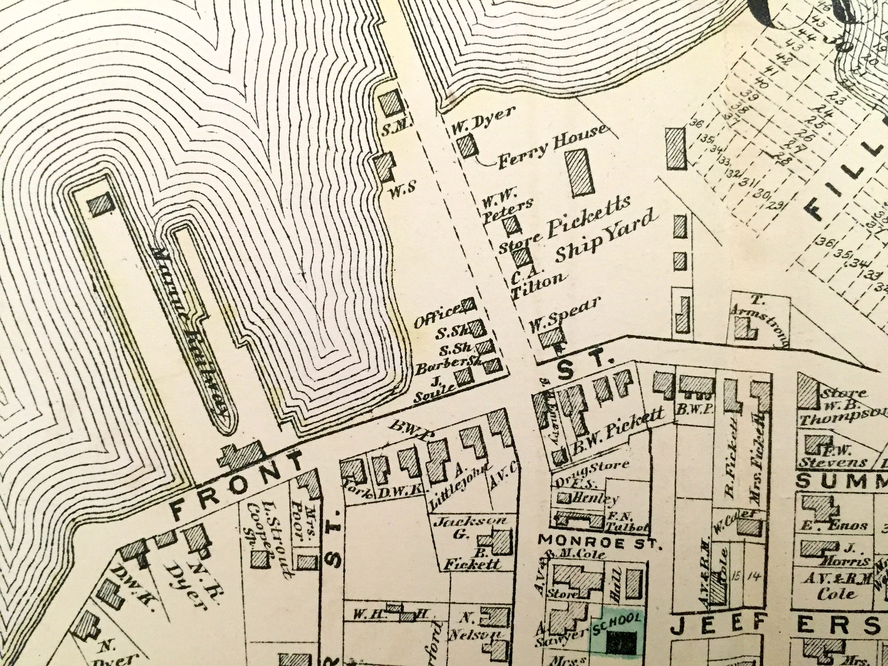 Antique 1871 Cushings Point Maine Map From F.W. Beers Atlas Etsy