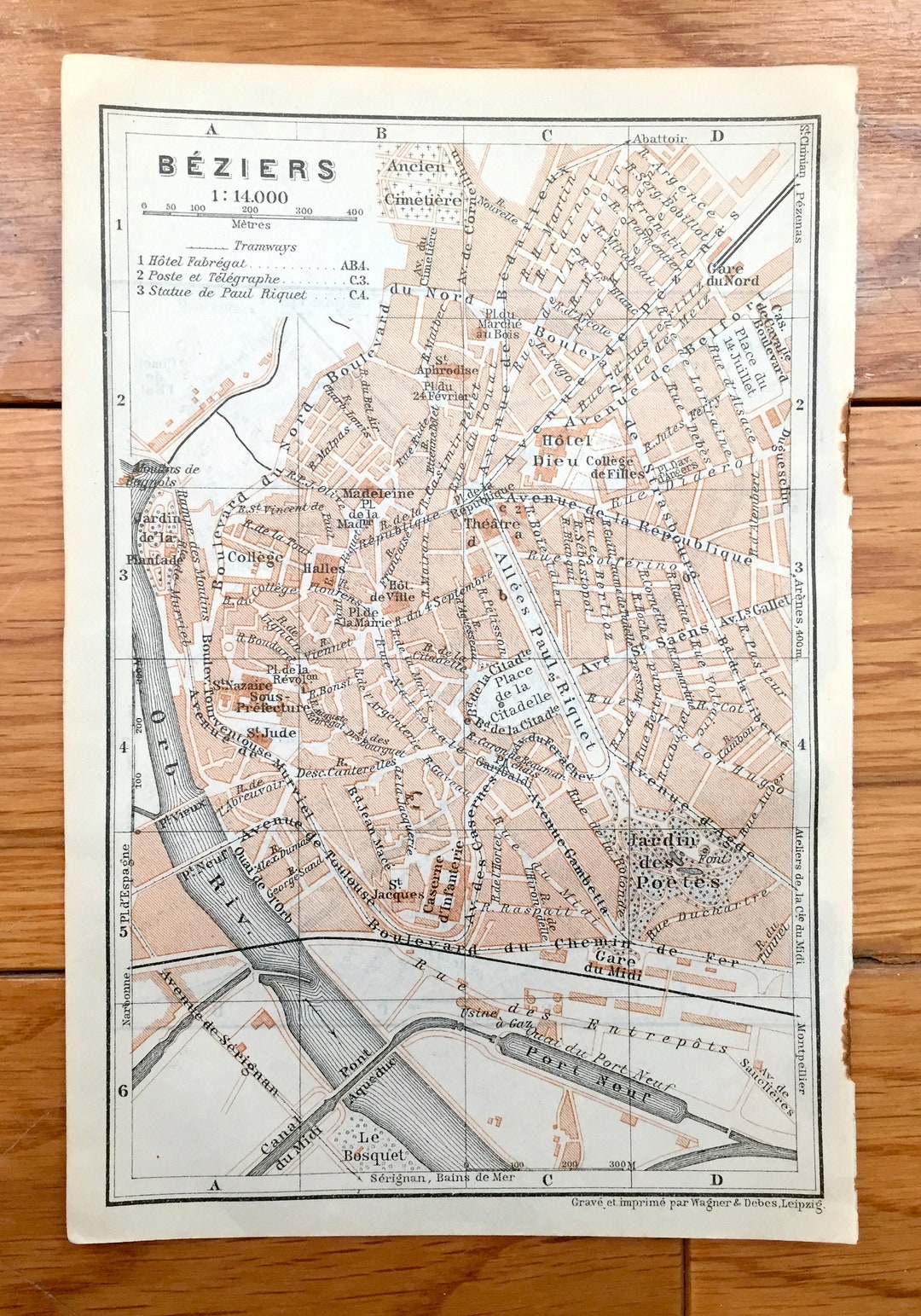CERS - Carte plan hotel ville de Cers 34420 - Cartes