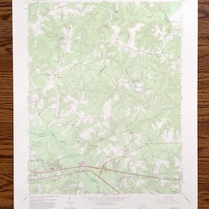 Antique Quinton, Virginie 1965 US Geological Survey Carte topographique – Hanover, New Kent, Henrico County, Orapax Farms, Bottoms Bridge, VA
