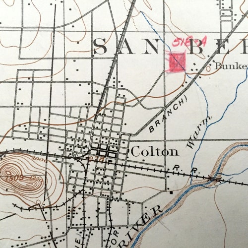 Antique San Bernardino California 1901 US Geological Survey Topographic shops Map – Riverside, Arrowhead Springs Grapeland Valencia Colton Lake CA