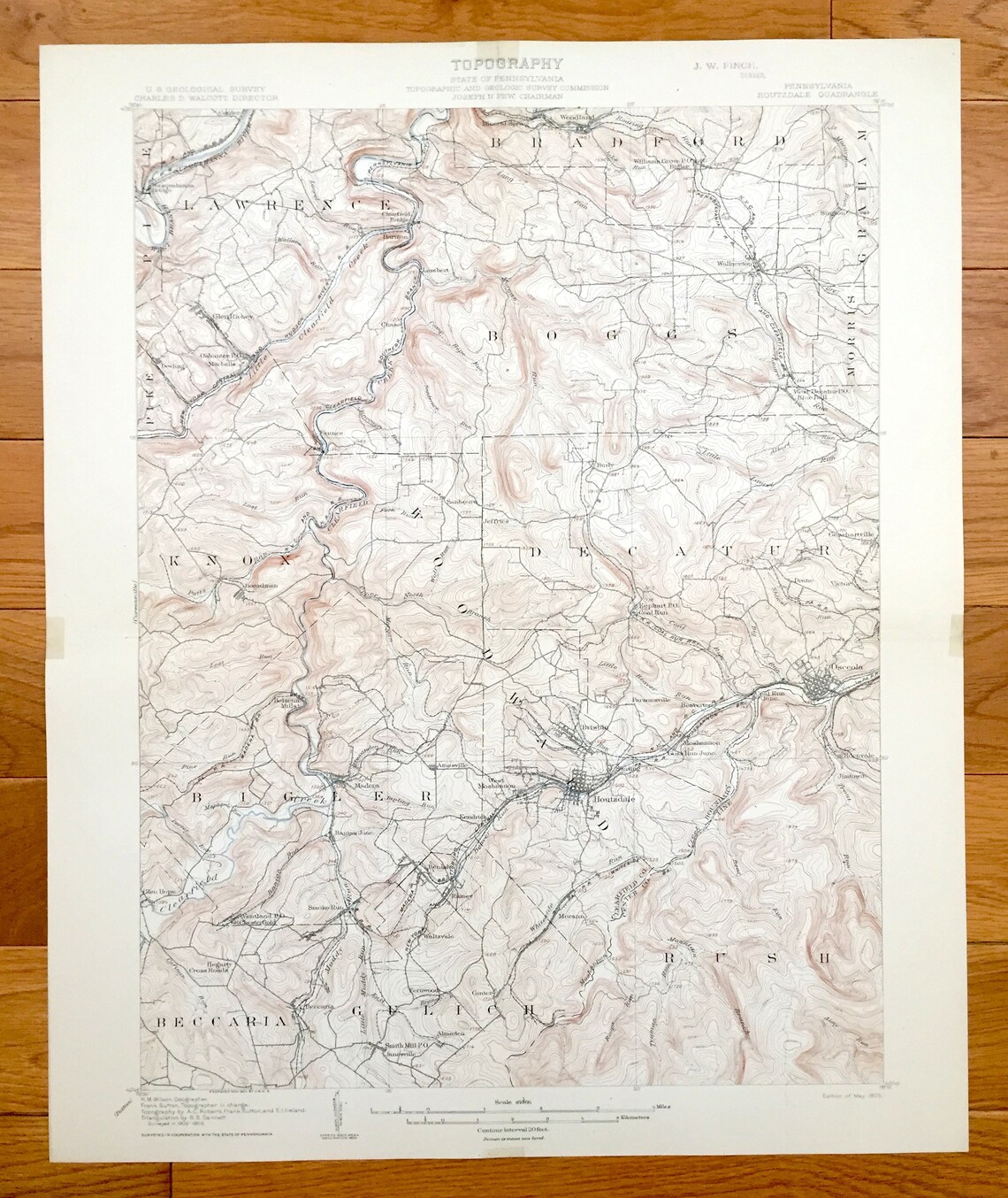 Antique Houtzdale Pennsylvania 1905 US Geological Survey Etsy