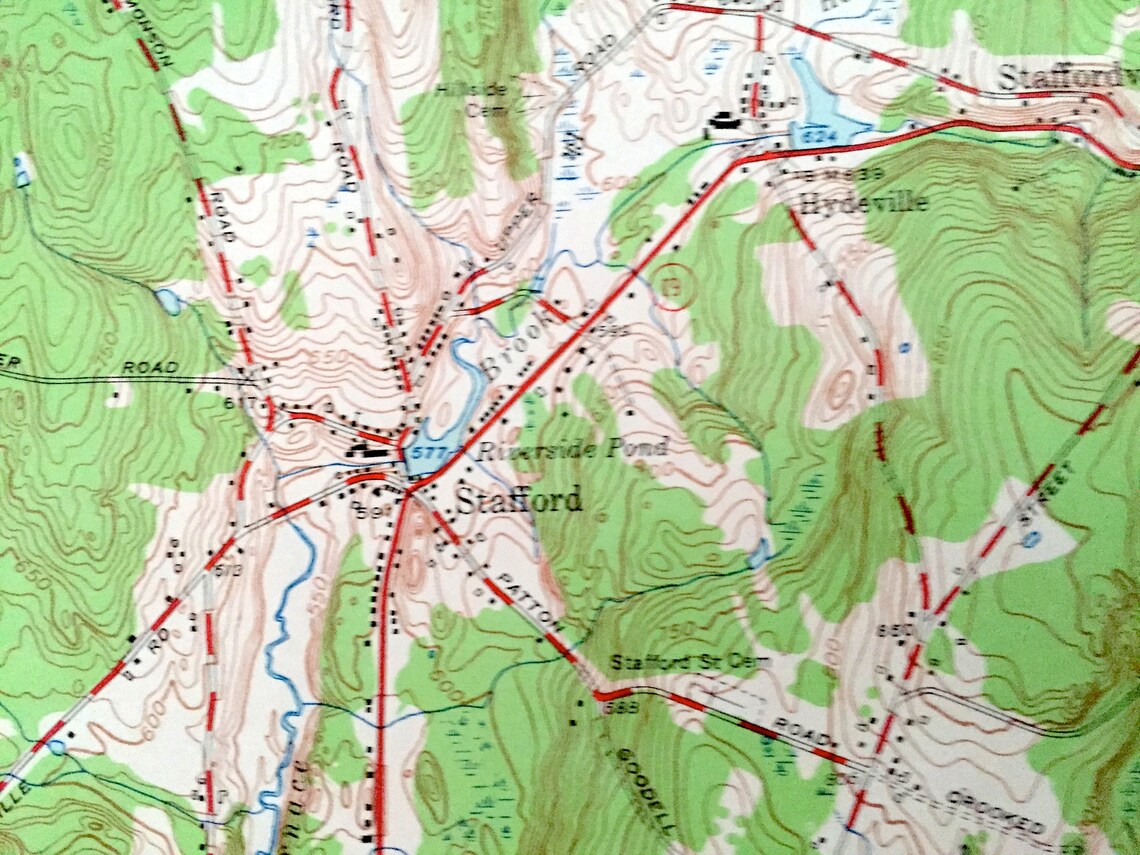 Antique Stafford Springs Connecticut 1952 US Geological Etsy