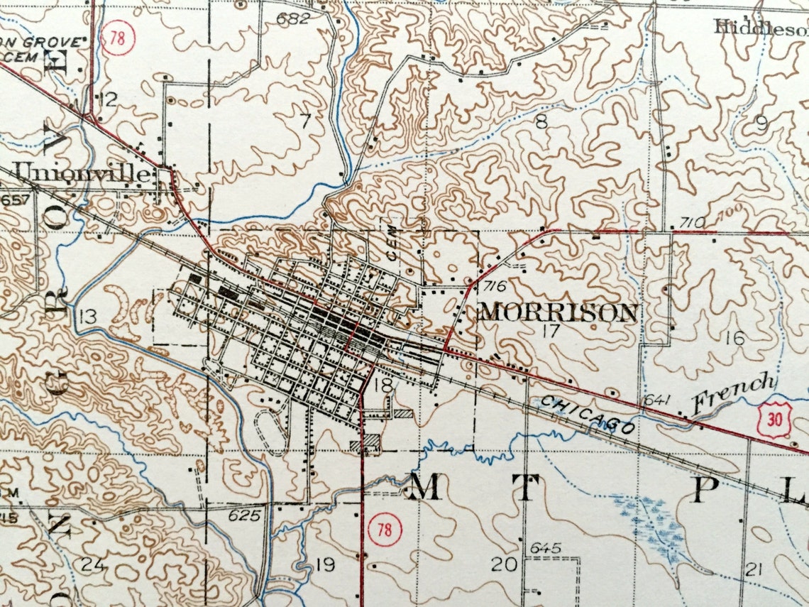 Antique Morrison Illinois 1940 US Geological Survey Etsy