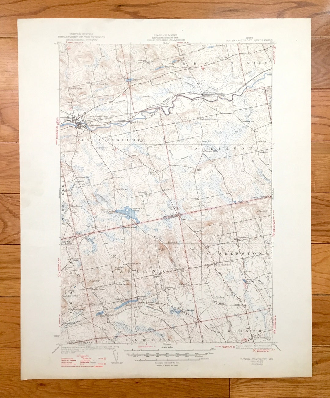 Antique Doverfoxcroft Maine 1935 US Geological Survey Etsy