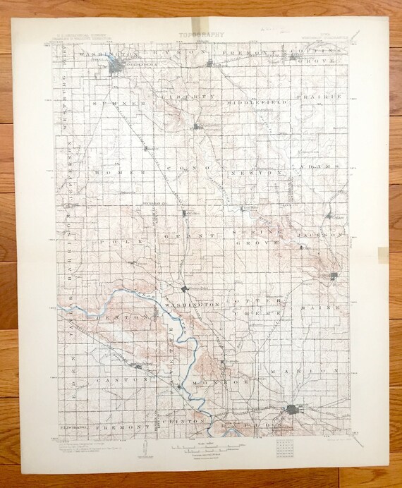 Antique Winthrop Iowa 1903 US Geological Survey Topographic Etsy