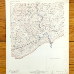 Antike Peterstown, West Virginia 1925 US Geologische Untersuchung Topographische Karte - Giles Mercer Summers Monroe County, New River, Virginia VA WV