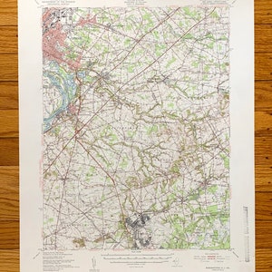 Antique Trenton, New Jersey 1948 US Geological Survey Topographic Map – Bordentown, Yardville, Hamilton, Fieldsboro, New Egypt, Fort Dix NJ