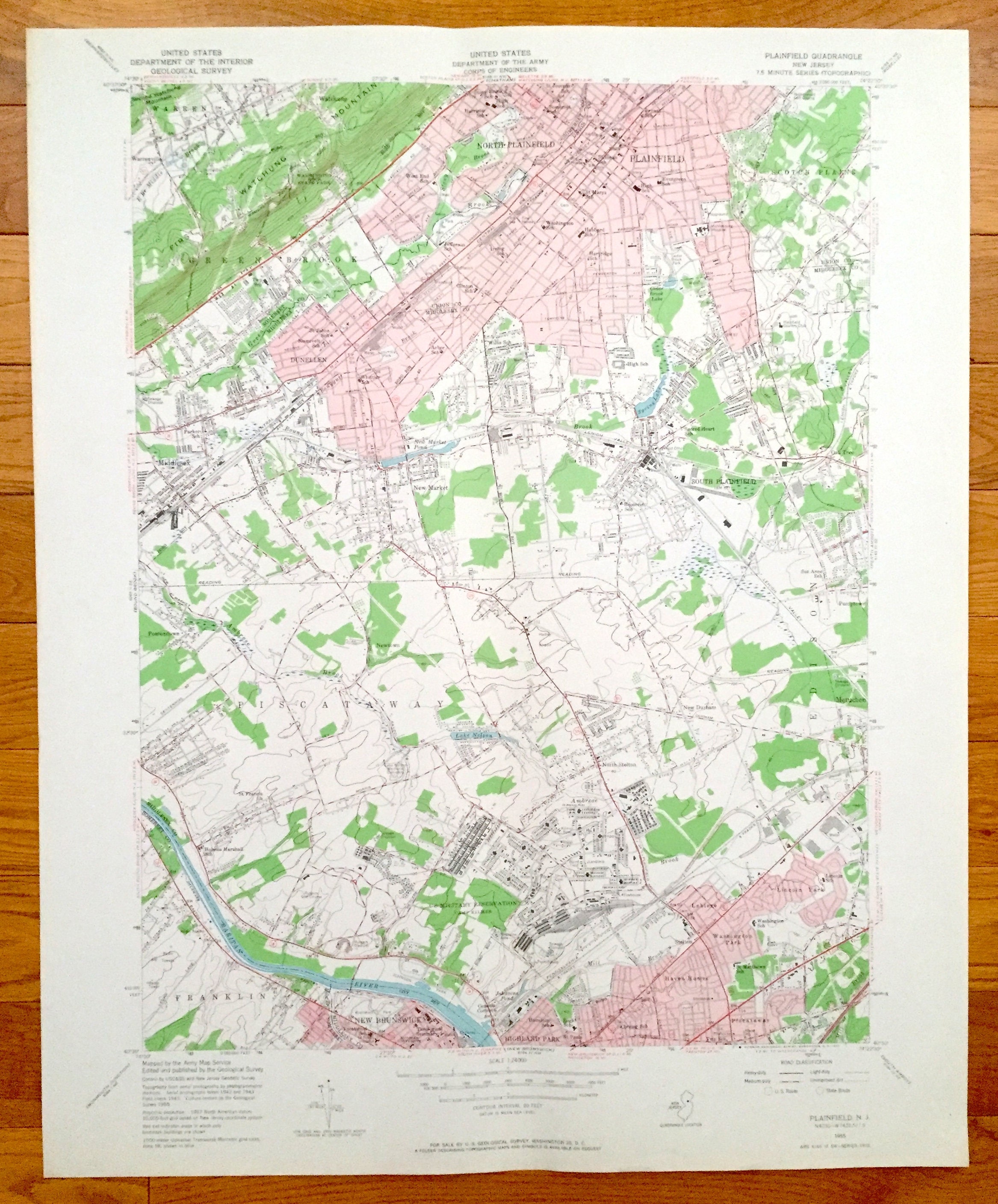 New Brunswick Geological Survey Antique Plainfield New Jersey 1955 Us Geological Survey | Etsy
