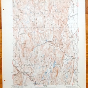 Antike Williamsburg, Massachusetts 1941 US Geological Survey Topografische Karte – Deerfield, Whatley, Hatfield, Hampshire, Franklin County, MA