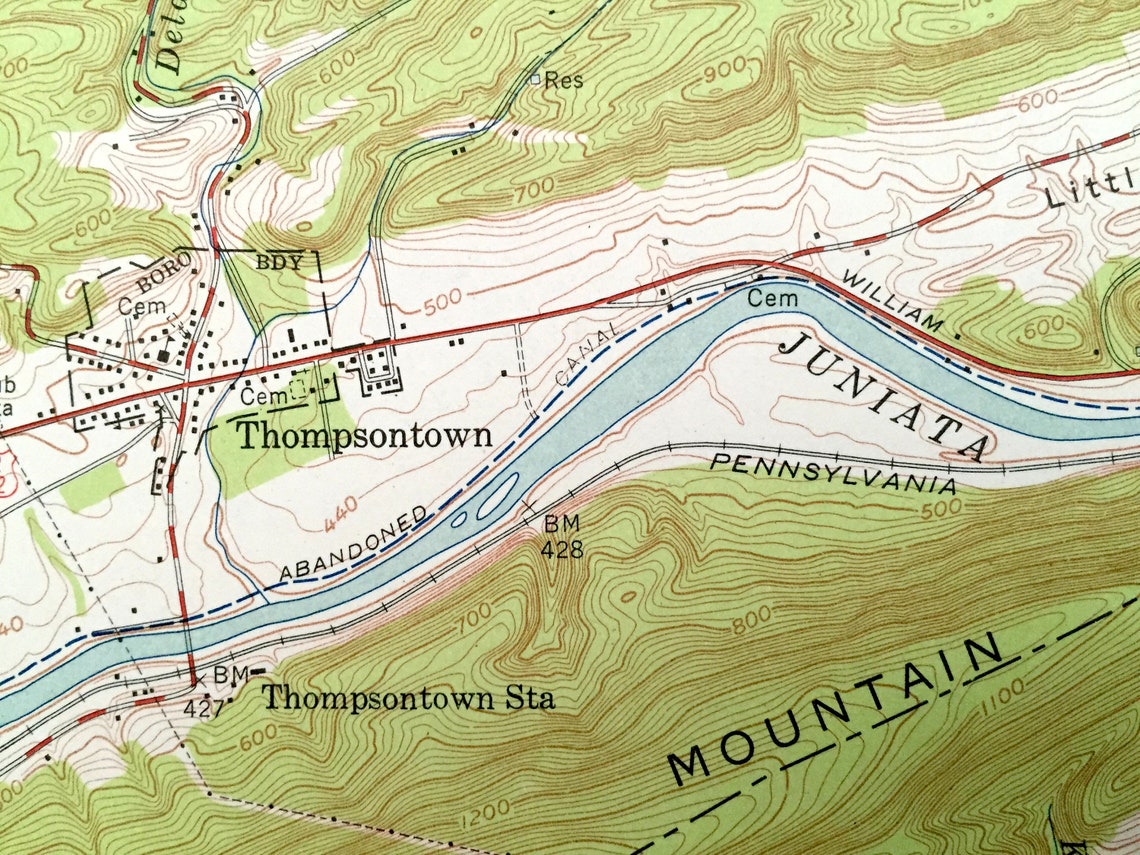 Antique Millerstown Pennsylvania 1955 US Geological Survey Etsy