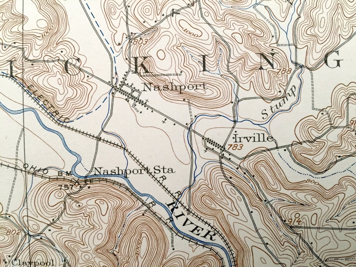 Antique Frazeysburg Ohio 1910 US Geological Survey Etsy