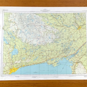 アンティーク 1974年 トロント-オタワ、オンタリオ州、カナダ 地質調査所地形図 – サウザンド諸島、キングストン、アルゴンキン州立公園、オンタリオ州