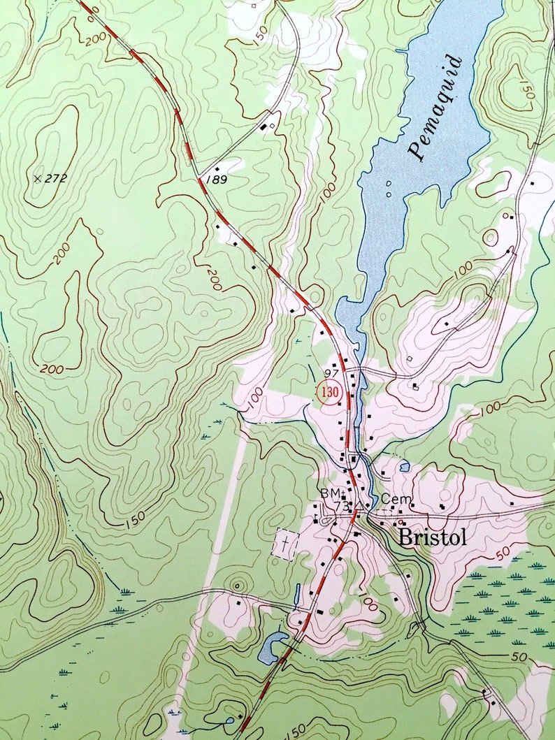 Antique Bristol Maine 1969 US Geological Survey Topographic Etsy Canada