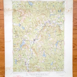 Antike Hillsboro, New Hampshire 1926 US Geologische Übersicht Topographische Karte - Merrimack County, Bradford, Warner, Henniker, Deering, Weare NH