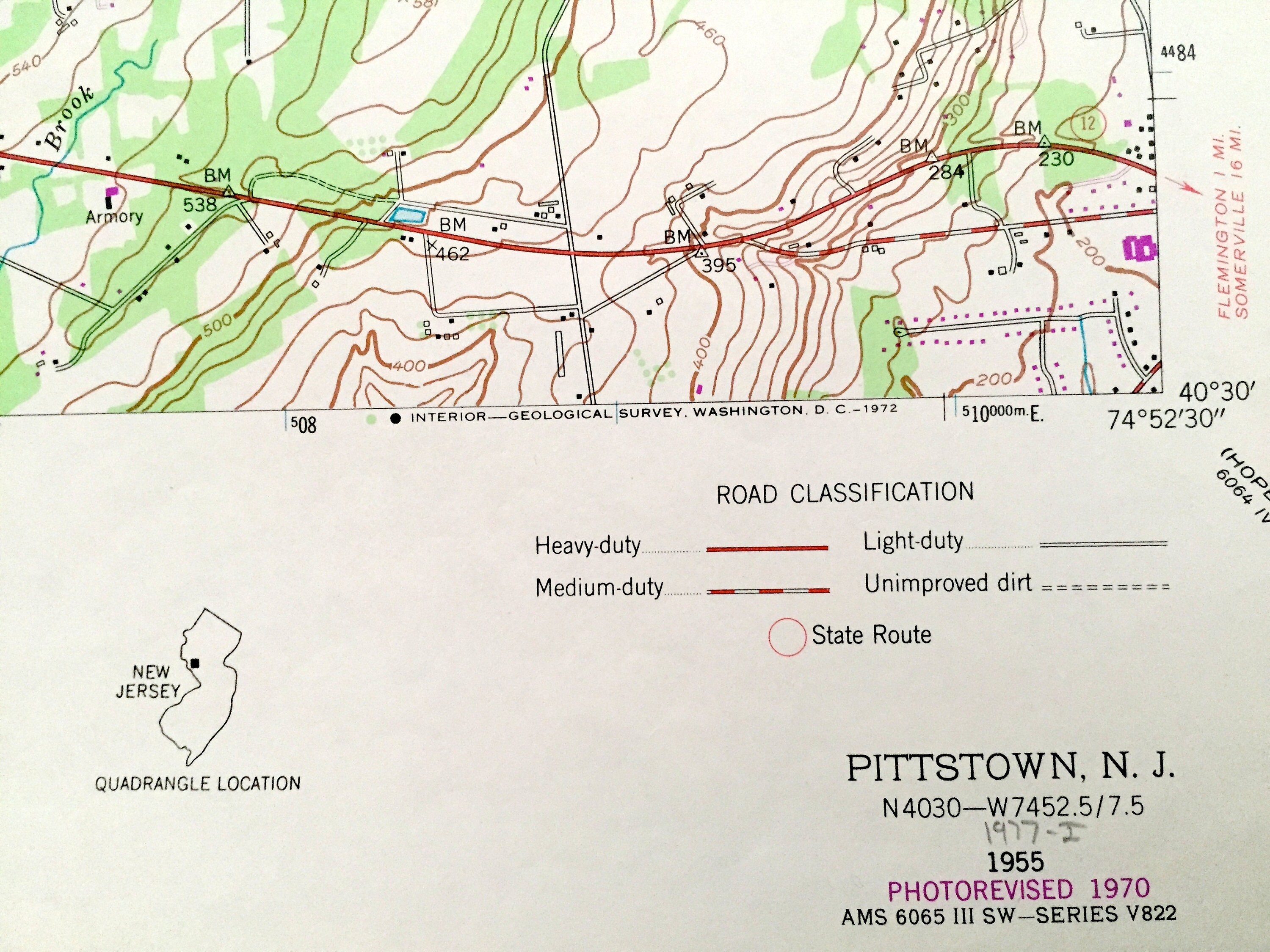 Antique Pittstown New Jersey 1955 US Geological Survey Etsy