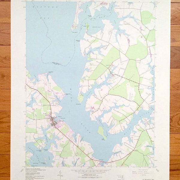 St Michaels Maryland Map Etsy