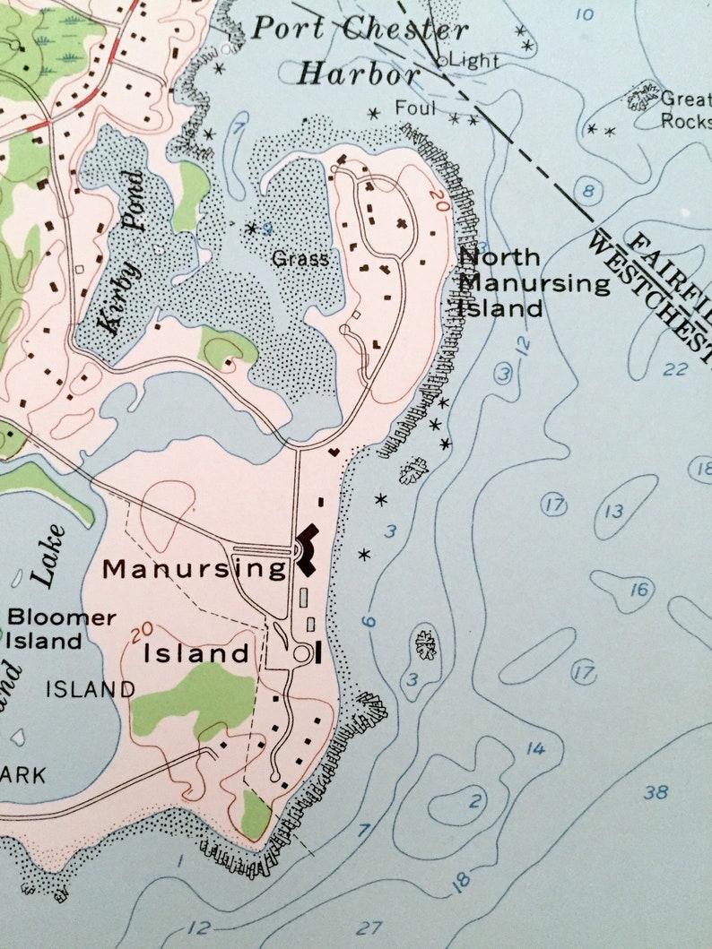 Antique Mamaroneck New York 1955 US Geological Survey Etsy New Zealand