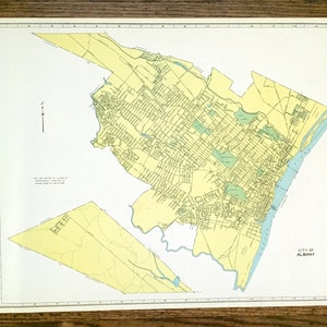 Antiker Stadtplan von New York 1941 – County, Hudson River Valley, Center Square, Pine Hills, Beverwyck, NY