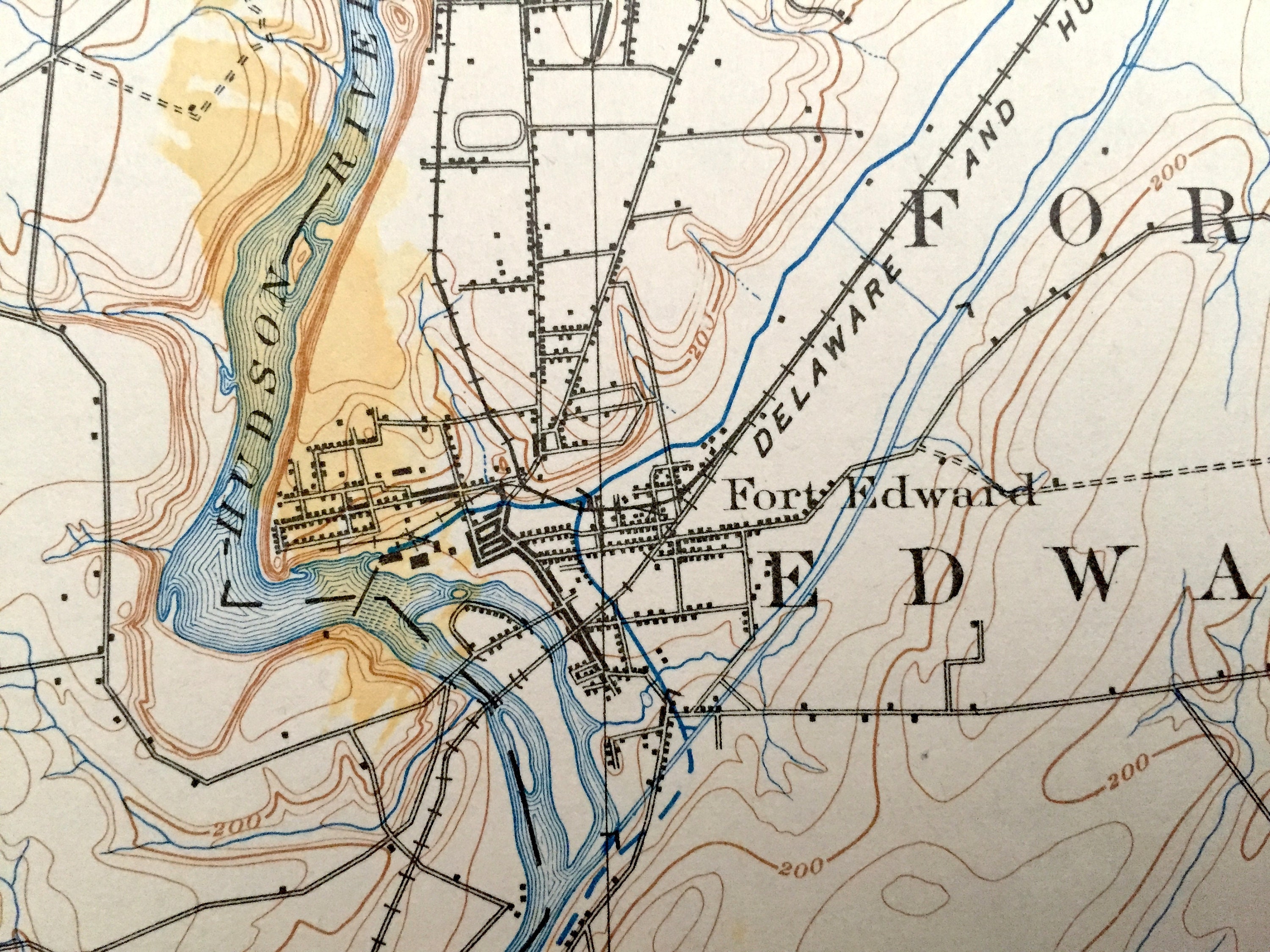 Antique Glens Falls New York 1897 US Geological Survey Etsy