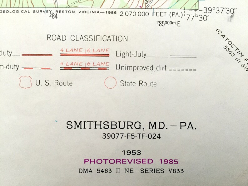 Antique Smithsburg Maryland & Washington Pennsylvania 1953 Etsy