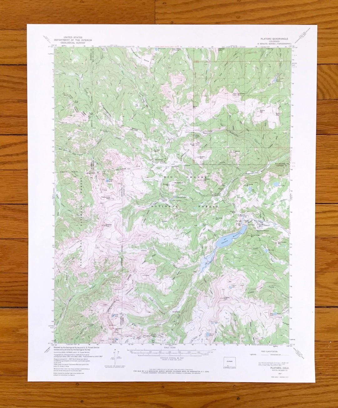 Antique Platoro, Colorado 1967 US Geological Survey Topographic