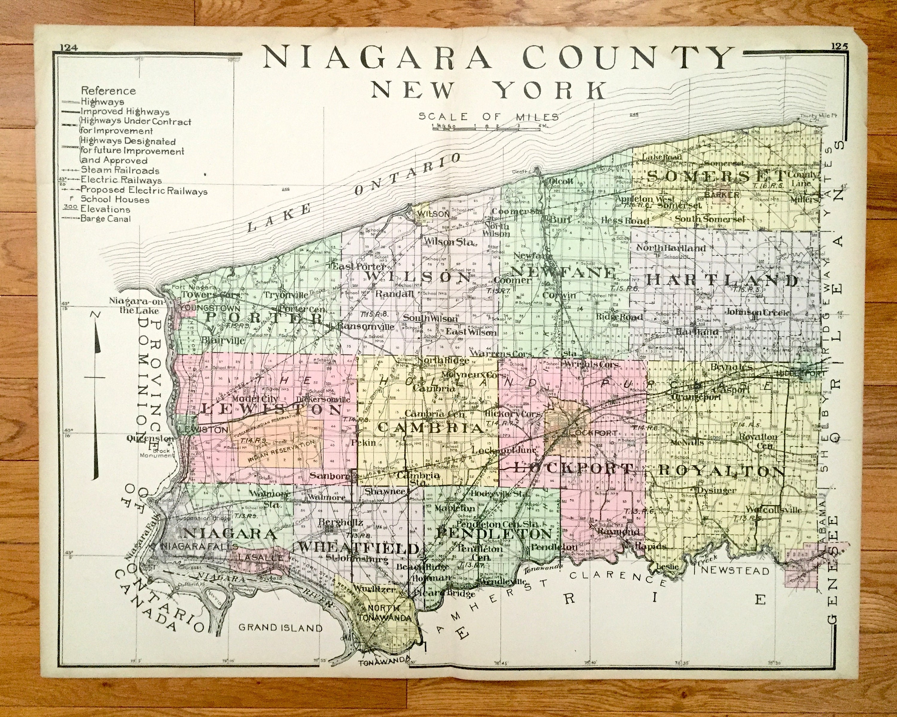 Antique Niagara County New York 1911 New Century Atlas Map Etsy