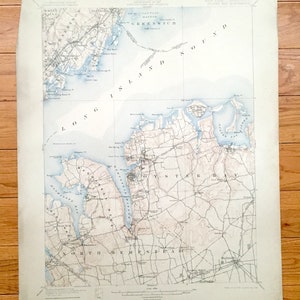 Antike Oyster Bay, New York 1900 US Geologische Übersicht Topographische Karte - Hempstätte, Sea Cliff, Westchester, Long Island, Bayville, Rye, NY