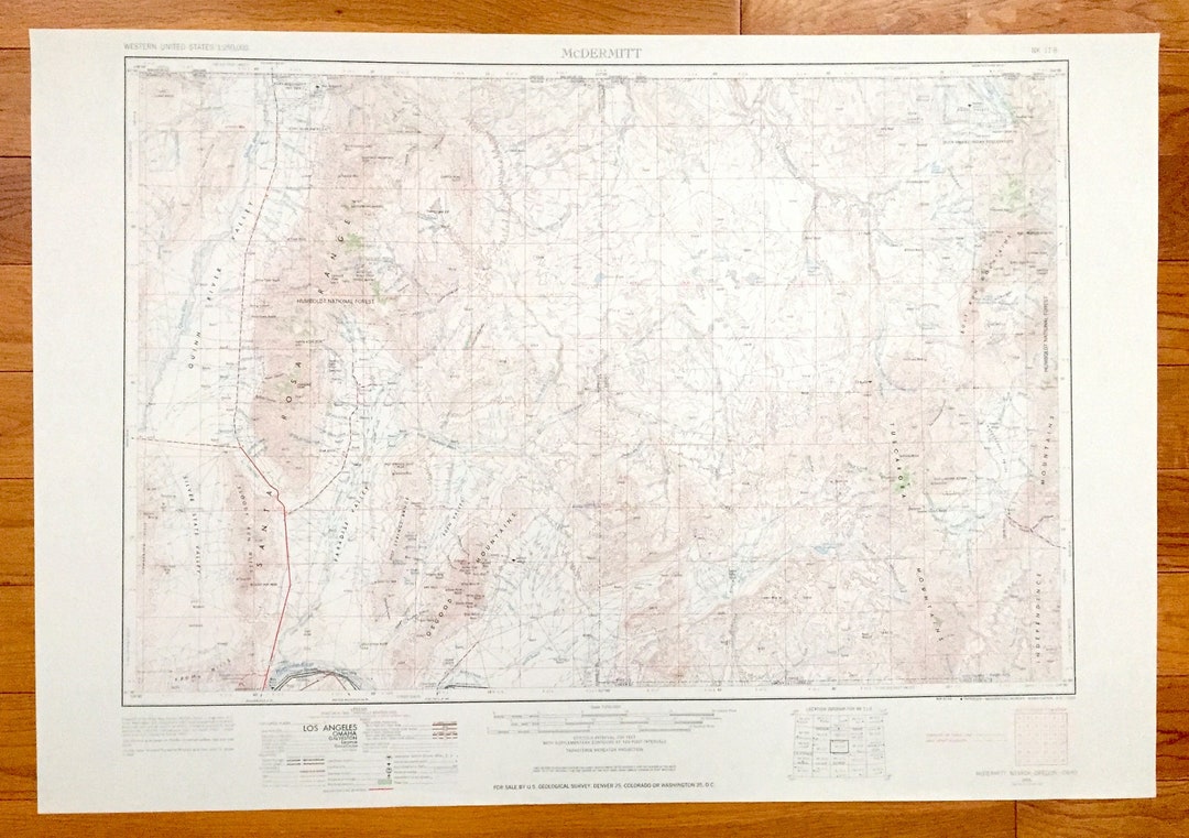 Antique Mcdermitt Nevada 1955 US Geological Survey Etsy