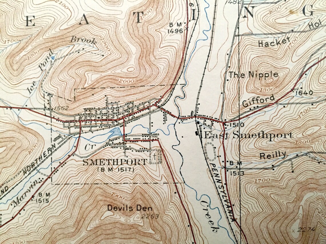 Antique Smethport Pennsylvania 1937 US Geological Survey Etsy