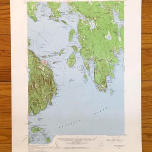 Antike Bar Hafen, Maine 1956 US Geologische Dienst Topographische Karte - Mount Desert Island, Frenchman Bay, Winter Hafen, Gouldsboro, Eden ME