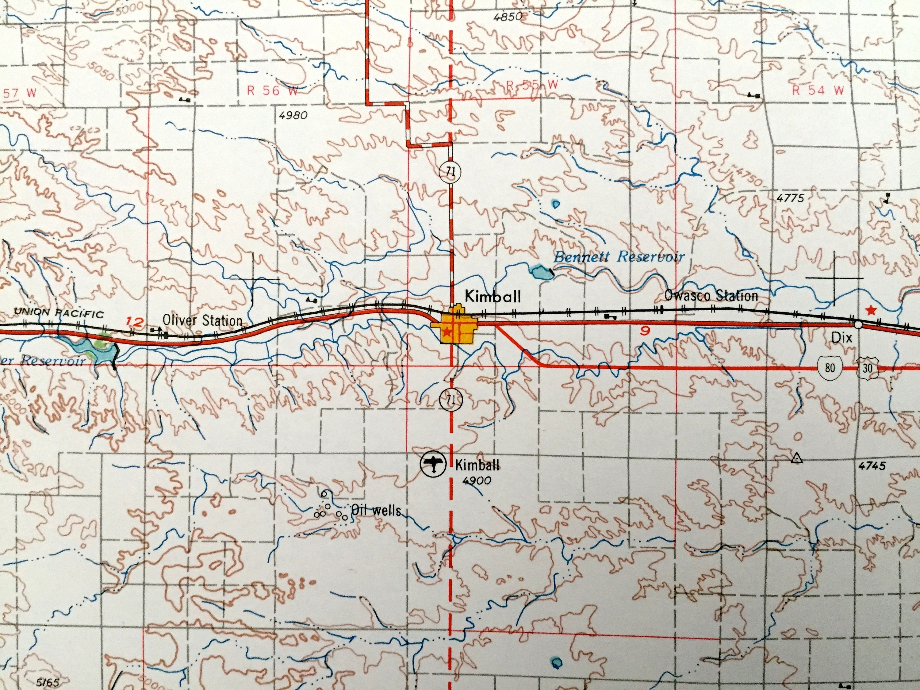 Antique Scottsbluff Nebraska 1954 US Geological Survey Etsy