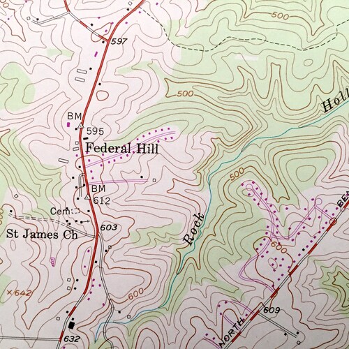 Antique Fawn Grove, Pennsylvania 1956 US Geological Survey Topographic