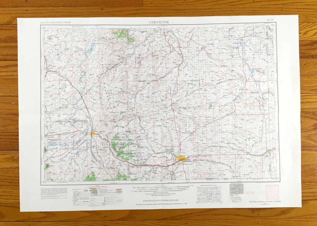 Antique Cheyenne, Wyoming 1954 US Geological Survey Topographic Map ...