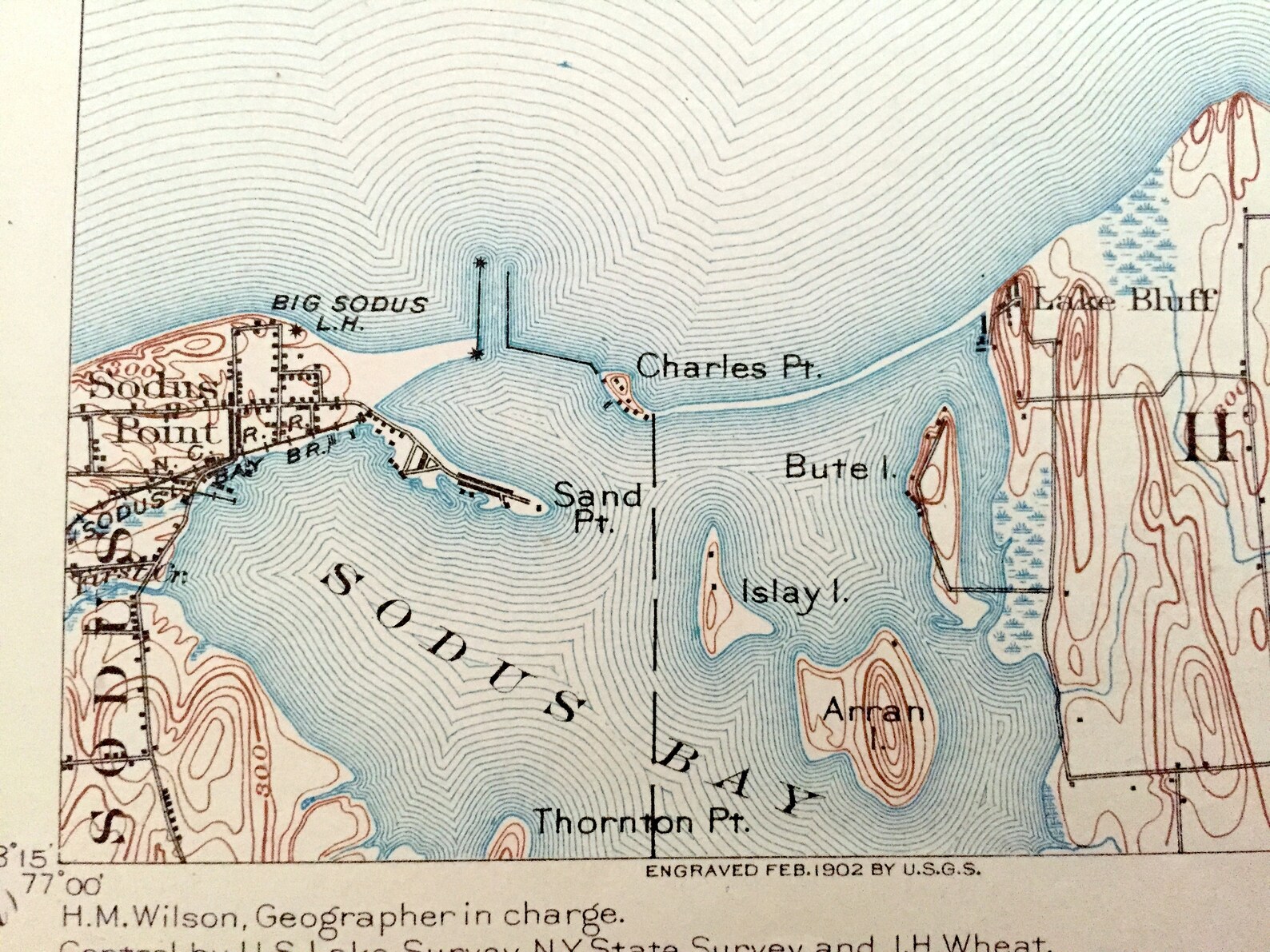 Antique Sodus Bay New York 1902 US Geological Survey Etsy UK
