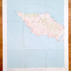Antike Santa Catalina West, Kalifornien 1943 US Geologische Übersicht Topographische Karte - Los Angeles County, Lobster Bay, Cherry Valley, CA