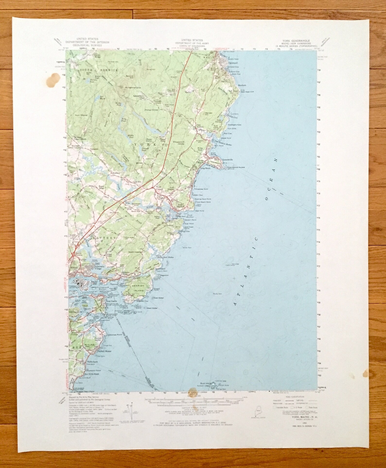 Antique Kittery Maine 1956 US Geological Survey Topographic Etsy