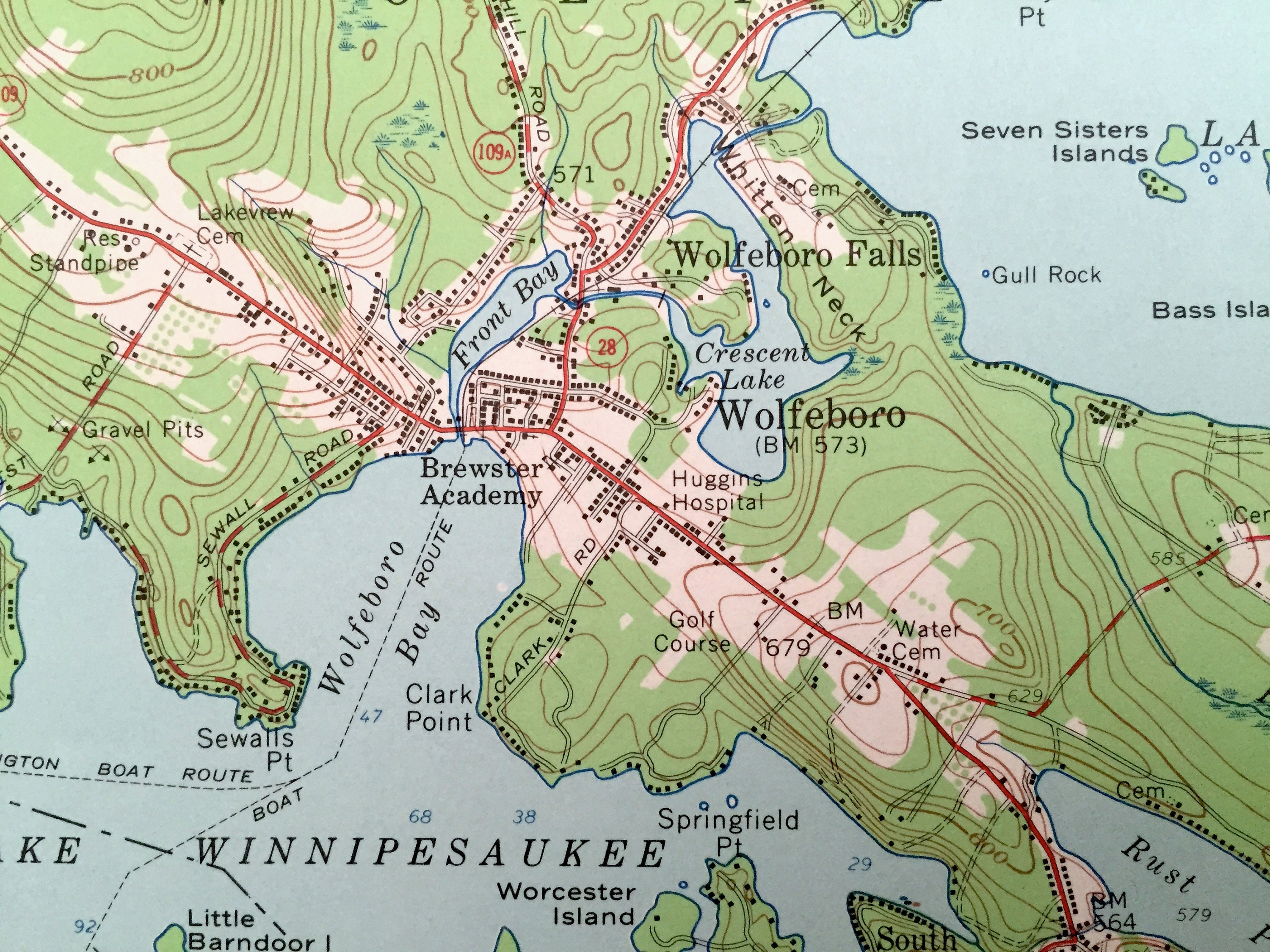 Antique Lake Winnipesaukee New Hampshire 1958 US Geological | Etsy