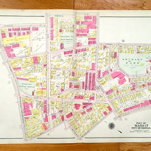 Antike 1906 Roxbury, Massachusetts Karte von GW Bromley Atlas – Boston, Suffolk County, Orchard Park, Mt Pleasant, südlich von Washington