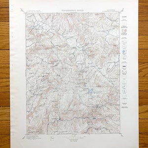 アンティーク ダウニービル、カリフォルニア州 1897 年米国地質調査所地形図 – シエラ、プラマス郡、クインシー、ギブソンビル、シエラ シティ、カリフォルニア州