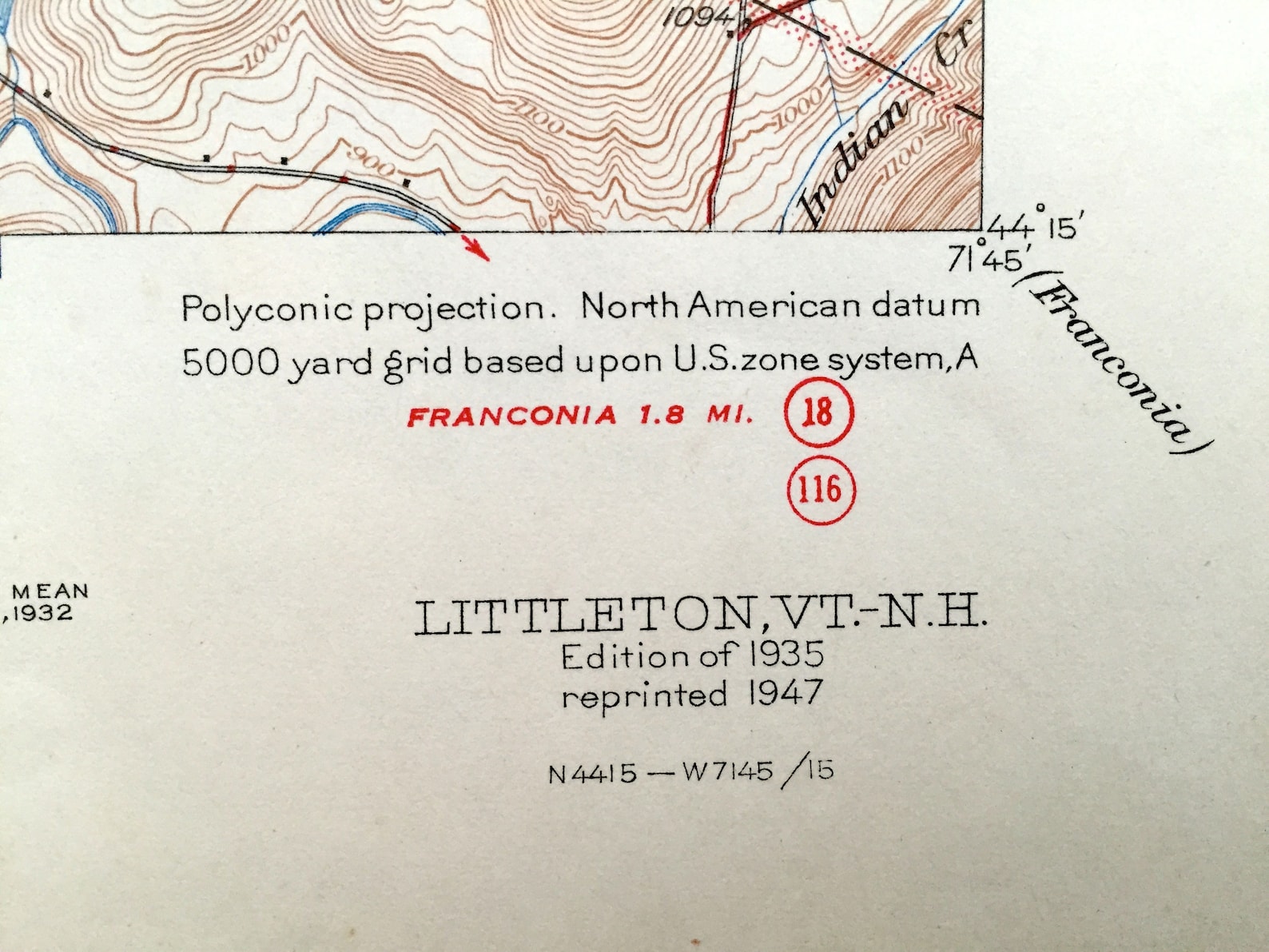 Antique Littleton New Hampshire 1935 US Geological Survey Etsy