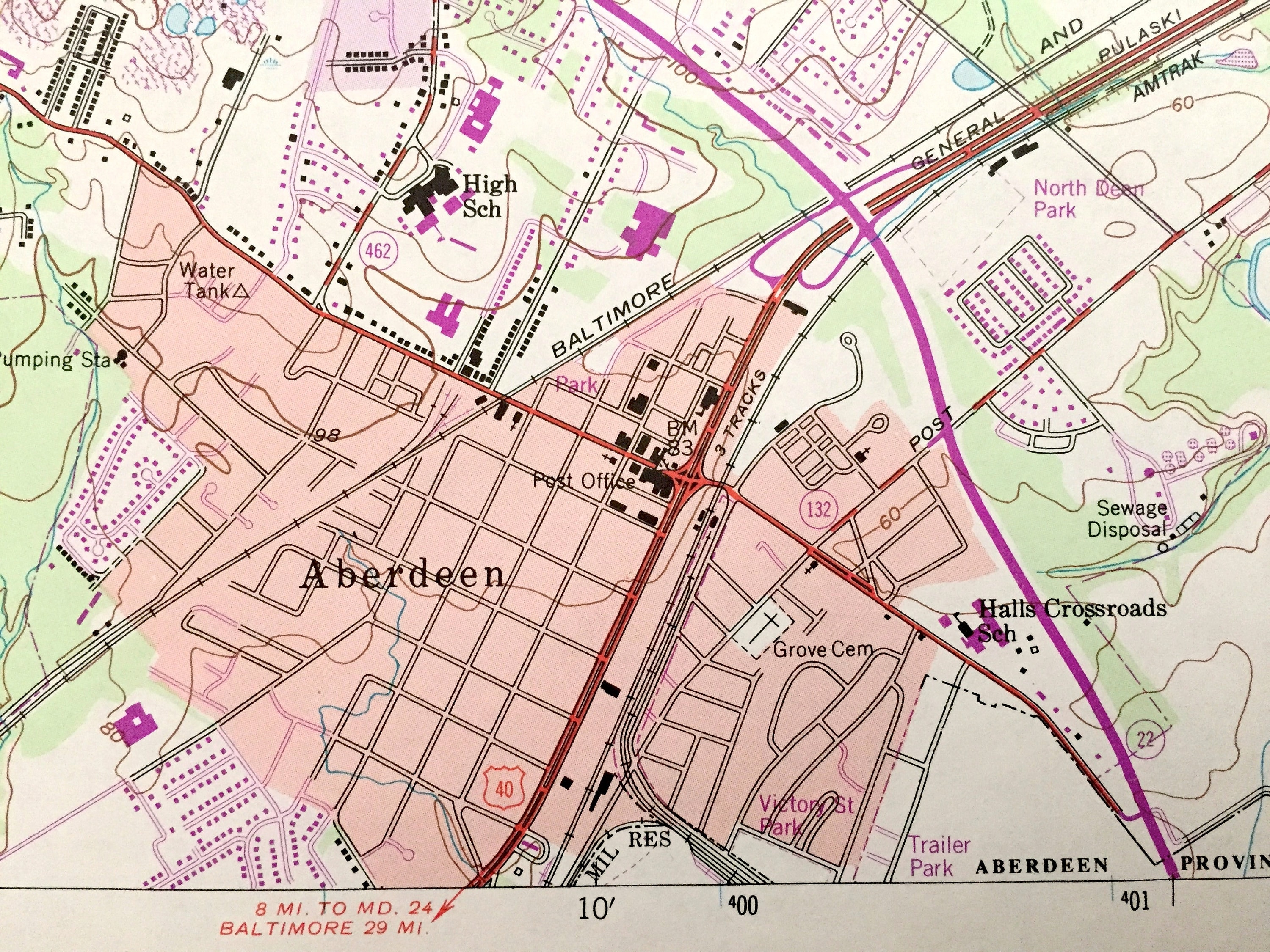 Antique Aberdeen Maryland 1953 US Geological Survey Etsy