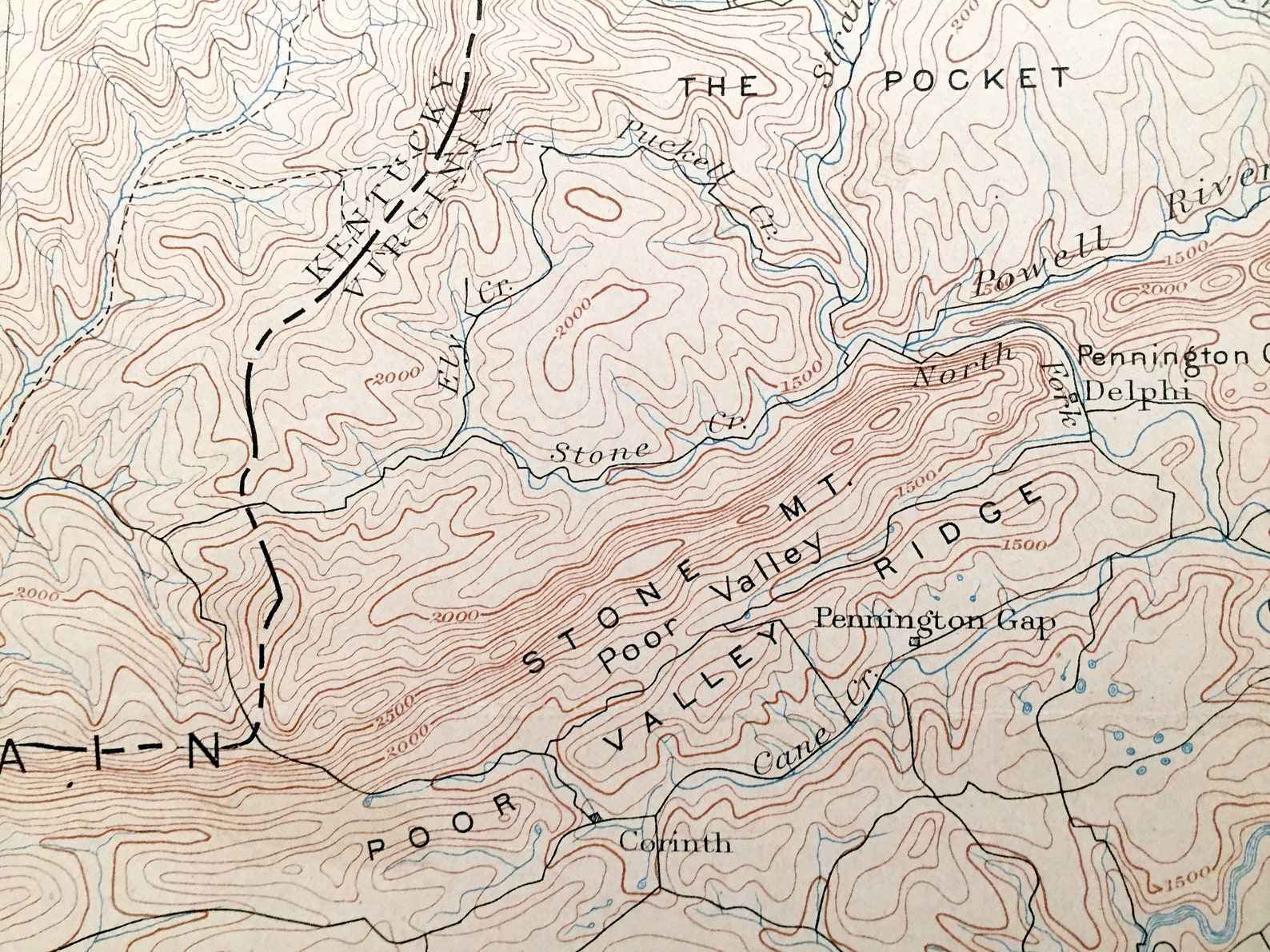 Antique Jonesville Virginia 1891 US Geological Survey Etsy