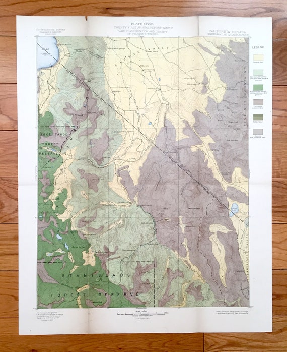 Lac Tahoe - Carte - Comté de Placer, Californie, États-Unis