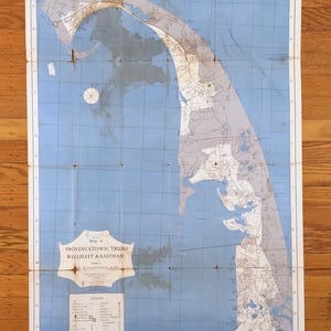 Antike Cape Cod, Massachusetts 1976 Landkarte - The Butterkeitrwell Corp – Provinztown, Wellfleet, Truro, Eastham, Barnstable County, MA